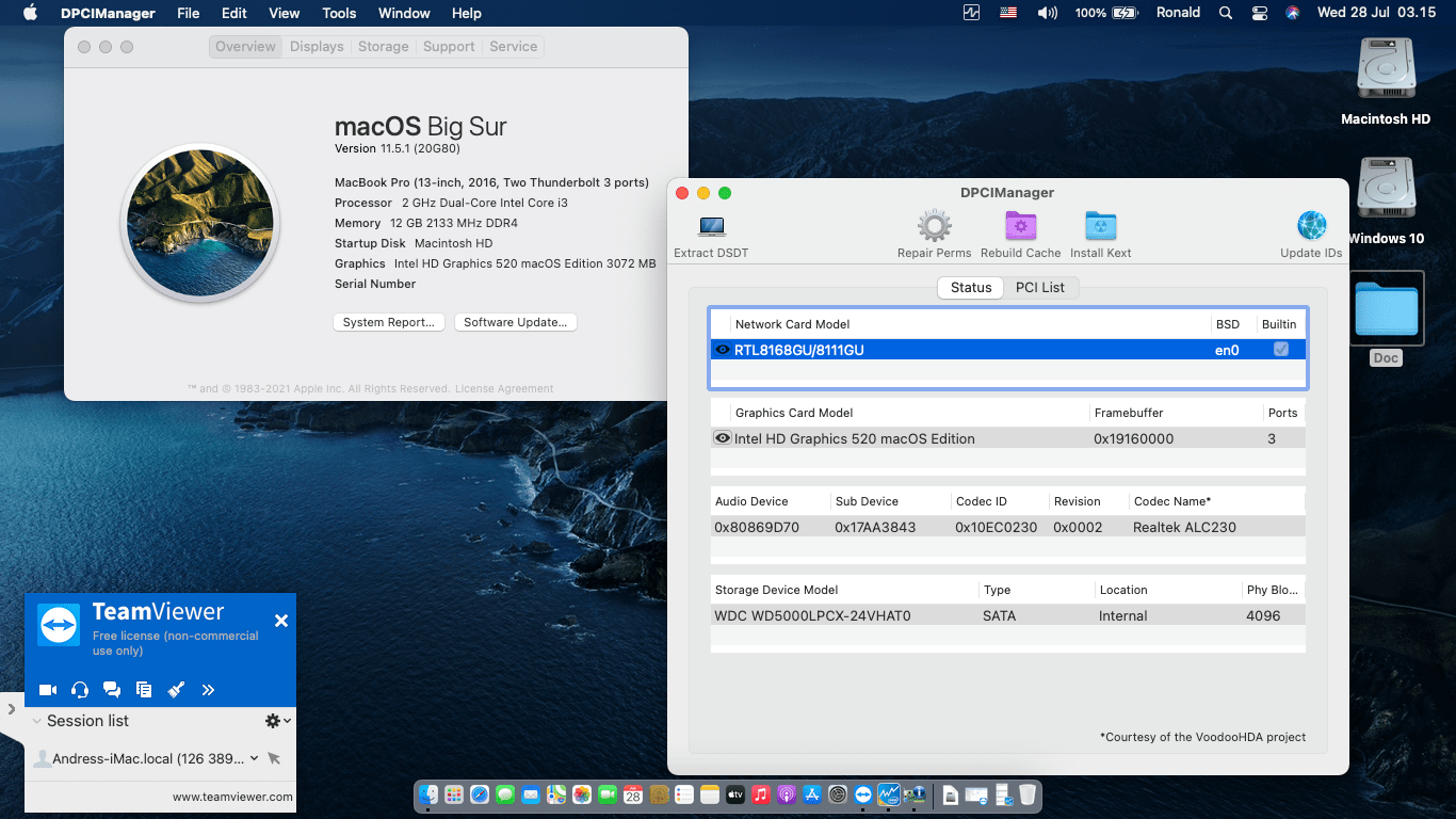 Success Hackintosh macOS Big Sur 11.5.1 Build 20G80 in Lenovo Ideapad 320-14ISK
